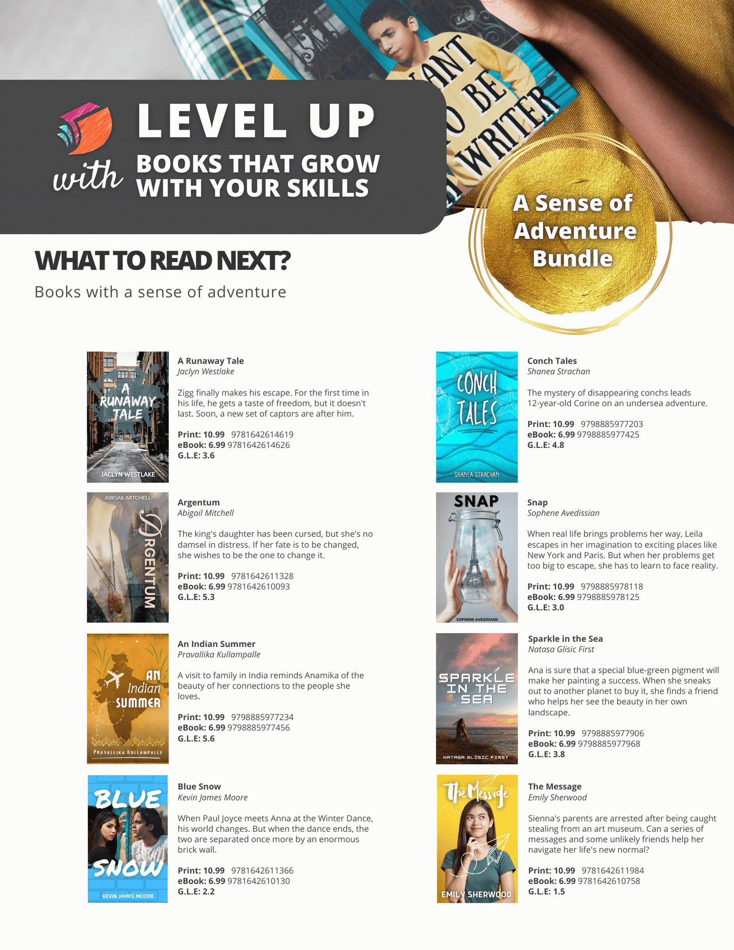 Sense of Adventure titles and blurbs