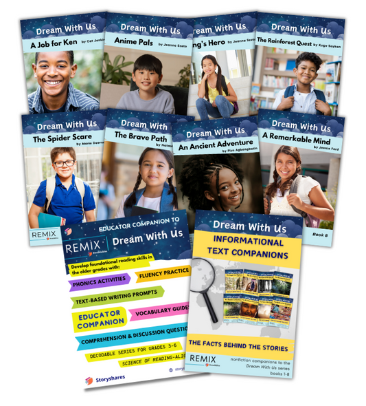 Upper Elementary Decodable Chapter Book Bundle: Dream With Us Series book covers